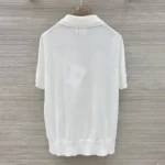 Dior Women Dioriviera Dior Médaillon Short-Sleeved Sweater Ecru Silk Knit 644S10A6876