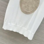 Dior Women Dioriviera Dior Médaillon Short-Sleeved Sweater Ecru Silk Knit 644S10A6876