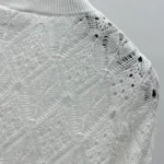 Dior Women Dioriviera Embroidered Cardigan Ecru Openwork Cotton Knit 644G20B7888