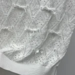 Dior Women Dioriviera Embroidered Short-Sleeved Sweater Ecru Openwork Cotton Knit