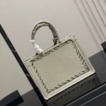 Dior Women Dioriviera Medium Dior Book Tote with Strap Beige Dior Painted Ribbon Embroidery