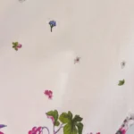 Dior Women Embroidered Fitted T-Shirt White Cotton Jersey with Multicolor Dior Hortensia Garden Motif