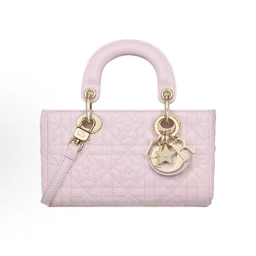 Dior Women Lady D-Joy Micro Bag Pink Cannage Lambskin with Star Motif (1) Dior Women Lady D-Joy Micro Bag Pink Cannage Lambskin with Star Motif