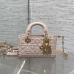 Dior Women Lady D-Joy Micro Bag Pink Cannage Lambskin with Star Motif