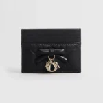 Dior Women Lady Dior Freesia Card Holder Black Cannage Lambskin S2604OUQA