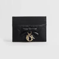 Dior Women Lady Dior Freesia Card Holder Black Cannage Lambskin S2604OUQA