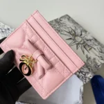 Dior Women Lady Dior Freesia Card Holder Black Cannage Lambskin S2604OUQA