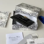 Dior Women Lady Dior Freesia Card Holder Black Cannage Lambskin S2604OUQA