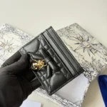 Dior Women Lady Dior Freesia Card Holder Black Cannage Lambskin S2604OUQA