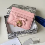 Dior Women Lady Dior Freesia Card Holder Black Cannage Lambskin S2604OUQA