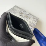 Dior Women Lady Dior Freesia Card Holder Two-Tone Latte and Black Cannage Lambskin