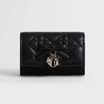 Dior Women Lady Dior Glycine Wallet Black Cannage Lambskin S2607OUQA