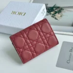 Dior Women Lady Dior Glycine Wallet Garance Red Cannage Lambskin S2607OUQA