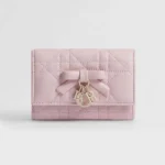 Dior Women Lady Dior Glycine Wallet Rose Tendre Cannage Lambskin S2607OUQA