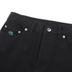Dior Women Long Regular Jeans with Dior Clover Embroideries Black Cotton Twill