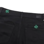 Dior Women Long Regular Jeans with Dior Clover Embroideries Black Cotton Twill