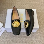 Dior Women Médaillon Buckle Loafer Black Lambskin KDF215LAB