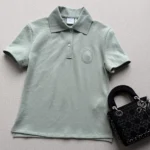 Dior Women Médaillon Embroidered Polo Shirt Green Cotton-Blend Piqué 623T16A4C95