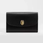 Dior Women Médaillon Envelope Pouch with Strap Black and Myosotis Blue Grained Calfskin