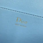 Dior Women Médaillon Envelope Pouch with Strap Black and Myosotis Blue Grained Calfskin
