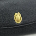 Dior Women Médaillon Envelope Pouch with Strap Black and Myosotis Blue Grained Calfskin