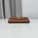 Dior Women Médaillon Envelope Pouch with Strap Marron Bobby and Lingerie Pink Grained Calfskin