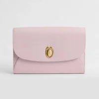Dior Women Médaillon Envelope Pouch with Strap Rose Tendre and Gris Pietro Grained Calfskin