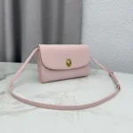 Dior Women Médaillon Envelope Pouch with Strap Rose Tendre and Gris Pietro Grained Calfskin