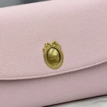 Dior Women Médaillon Envelope Pouch with Strap Rose Tendre and Gris Pietro Grained Calfskin