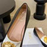 Dior Women Médaillon Loafer Black and White Lambskin KDF215LAB