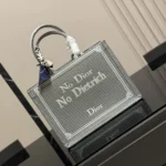 Dior Women Medium Dior Book Tote with Strap Blue-Greige No Dior No Dietrich Embroidery