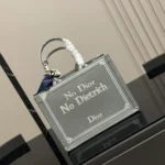 Dior Women Medium Dior Book Tote with Strap Blue-Greige No Dior No Dietrich Embroidery