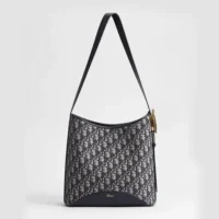 Dior Women Medium Dior Médaillon Bucket Bag Blue Dior Oblique Jacquard M1532QTZQ
