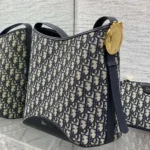 Dior Women Medium Dior Médaillon Bucket Bag Blue Dior Oblique Jacquard M1532QTZQ