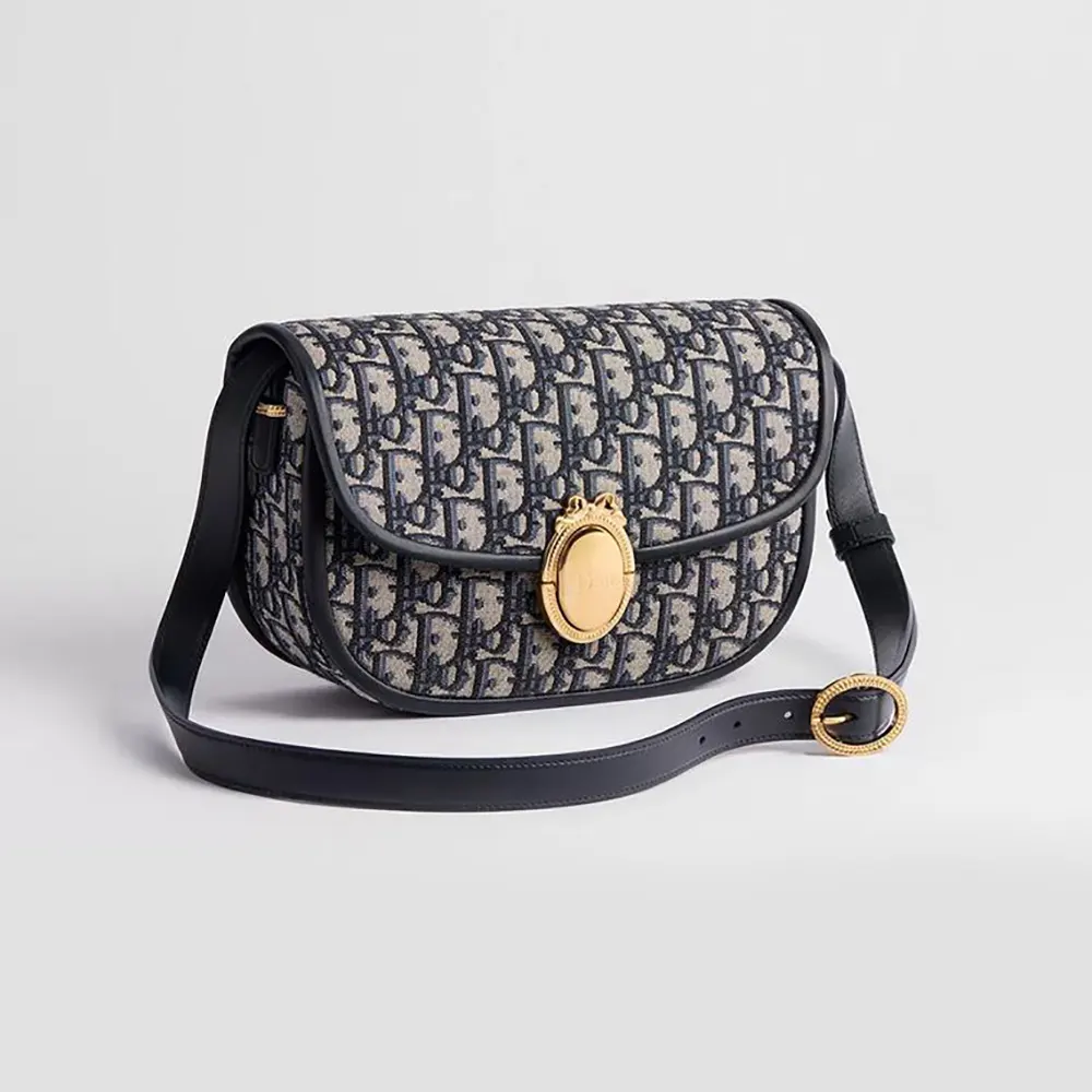 Dior Women Medium Dior Médaillon Flap Bag Blue Dior Oblique Jacquard (1) Dior Women Medium Dior Médaillon Flap Bag Blue Dior Oblique Jacquard