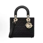 Dior Women Lady Dior Dioramour Bag Black Cannage Lambskin with Star Motif
