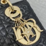 Dior Women Lady Dior Dioramour Bag Black Cannage Lambskin with Star Motif