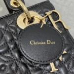 Dior Women Lady Dior Dioramour Bag Black Cannage Lambskin with Star Motif