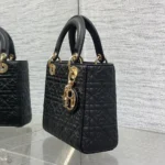 Dior Women Lady Dior Dioramour Bag Black Cannage Lambskin with Star Motif