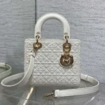 Dior Women Lady Dior Dioramour Bag Latte Cannage Lambskin with Star Motif