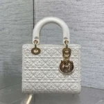 Dior Women Lady Dior Dioramour Bag Latte Cannage Lambskin with Star Motif