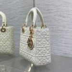 Dior Women Lady Dior Dioramour Bag Latte Cannage Lambskin with Star Motif