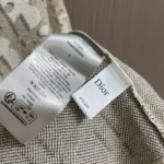 Dior Women Oblique T-Shirt Regular Fit Beige Cotton-Wool-Silk Jacquard 693M619A7040