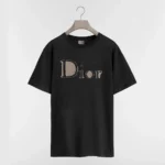 Dior Women Reverse T-Shirt Relaxed Fit Black Cotton Jersey 683J668B3036