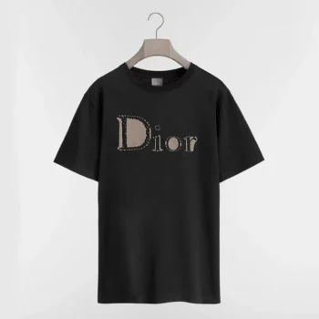 Dior Women Reverse T-Shirt Relaxed Fit Black Cotton Jersey 683J668B3036