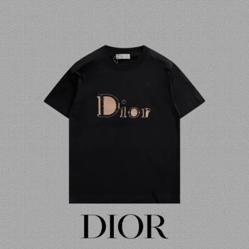 Dior Women Reverse T-Shirt Relaxed Fit Black Cotton Jersey 683J668B3036