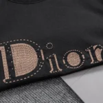Dior Women Reverse T-Shirt Relaxed Fit Black Cotton Jersey 683J668B3036