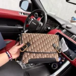 Dior Men Small Dior Jett Messenger Bag with Flap Brown Dior Oblique Jacquard