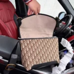 Dior Men Small Dior Jett Messenger Bag with Flap Brown Dior Oblique Jacquard
