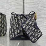 Dior Women Small Dior Médaillon Bucket Bag Blue Dior Oblique Jacquard M1531QTZQ